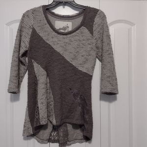 Anthropologie Angel of the North Grey Pullover Sweater